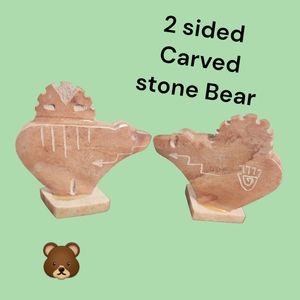 Fetish Craved Bear Native made  Pink stone